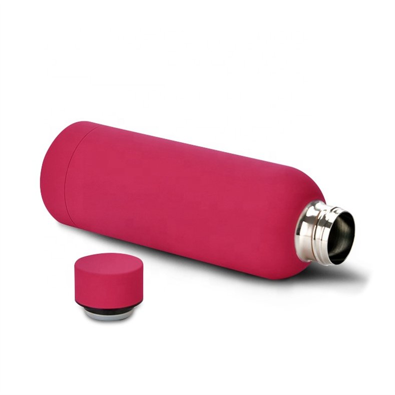 Rubber Painted Thermos Cup 500ml Double Wall Insulated Sports Water Bottle Stainless Steel Vacuum Flasks