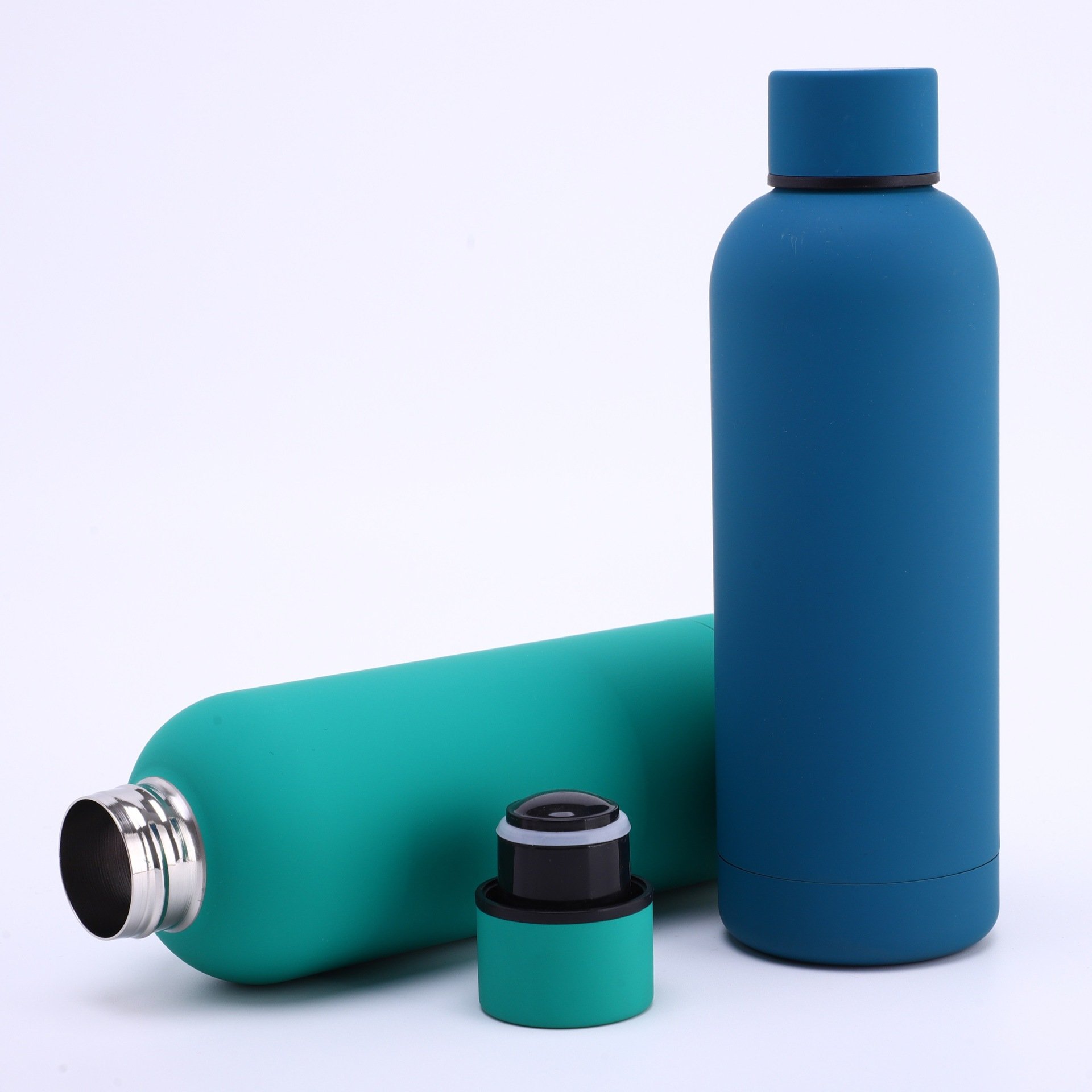 Rubber Painted Thermos Cup 500ml Double Wall Insulated Sports Water Bottle Stainless Steel Vacuum Flasks