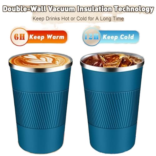 380ml/510ml Double Layer Food Grade Stainless Steel Coffee Mug with Non-Slip Box Car Thermos Travel Thermos