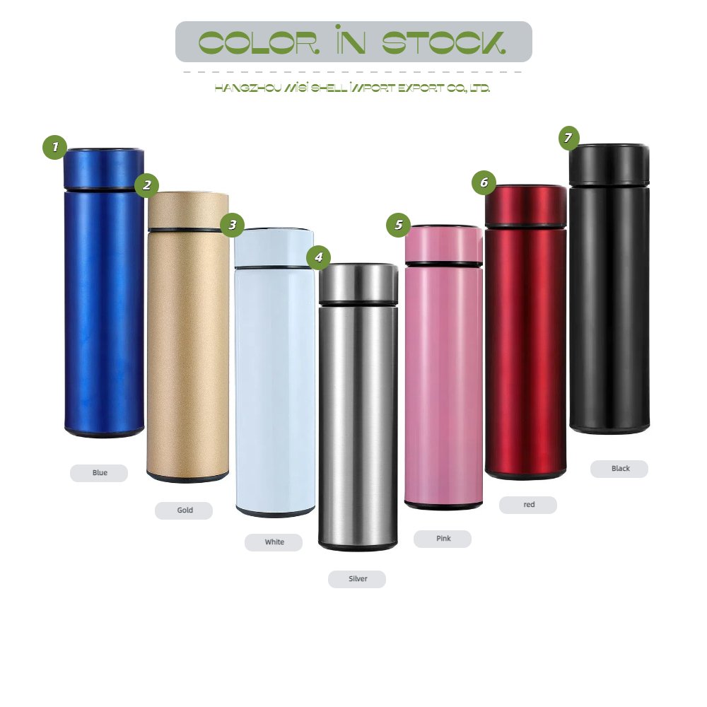Customized Color 500ml Intelligent Vacuum Water Bottle Led 304 316 Smart Coffee Mugs Cup vacuum cupping therapy thermos