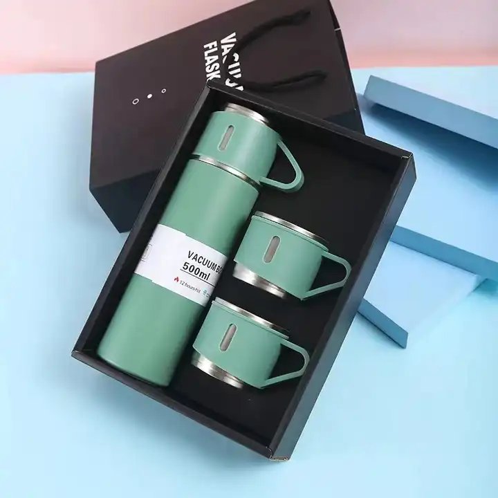 New 304 Double Stainless Steel Vacuum Flask Gift Set Thermos Bottle Insulated Travel Business Trip car Water Bottle For Men