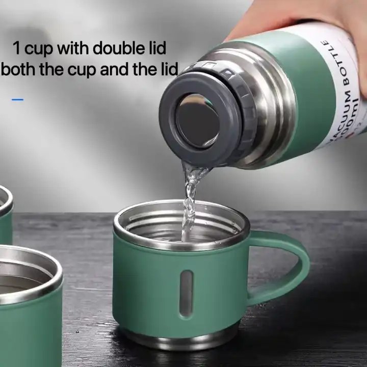 New 304 Double Stainless Steel Vacuum Flask Gift Set Thermos Bottle Insulated Travel Business Trip car Water Bottle For Men