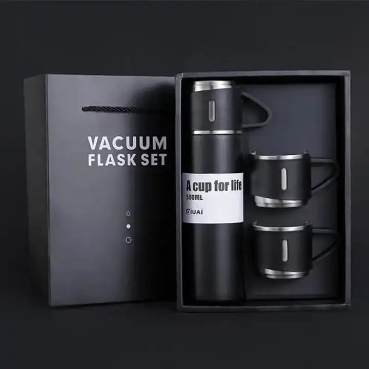 New 304 Double Stainless Steel Vacuum Flask Gift Set Thermos Bottle Insulated Travel Business Trip car Water Bottle For Men