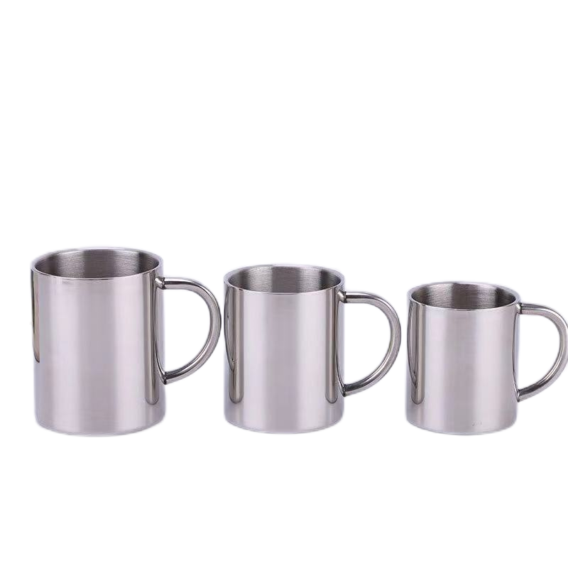 Portable 300ml Outdoor Camping Travel Stainless Steel Coffee Cup Double Walled Sublimation Mug With Carabiner Handle