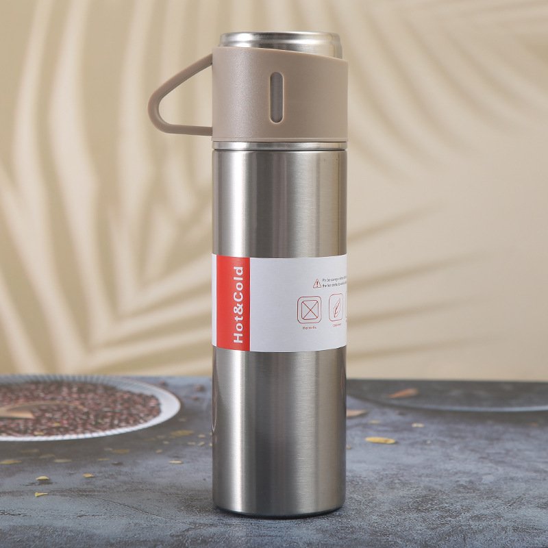 Hot Sale Vacuum Flask Set Stainless Steel Tea Gift Insulated Water Bottle With 3 Lids
