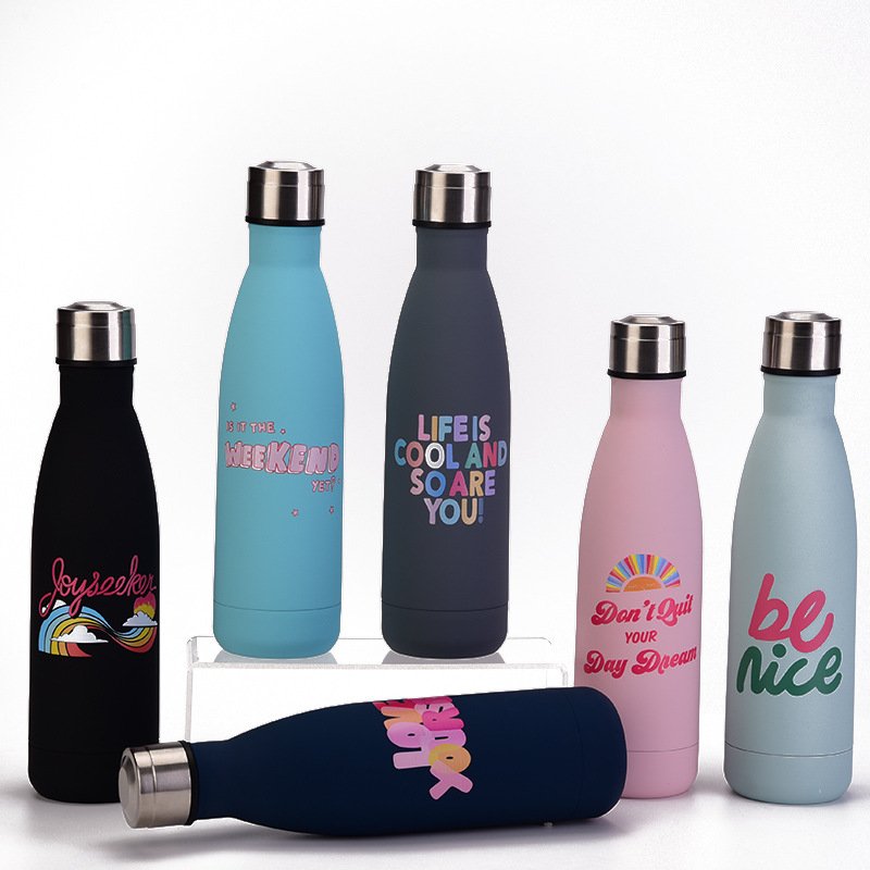 Sublimation Blanks Bottle Custom Logo Sport Sublimation cola shape Thermos Vacuum Flasks Eco Friendly Insulated Water Bottle