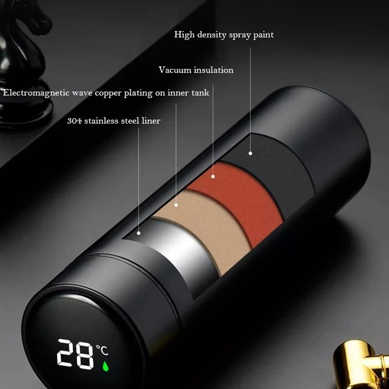500 ml Digital Thermos Cup Intelligent Temperature Display Water Bottle Heat Preservation Vacuum Thermos Flask For Coffee Tea