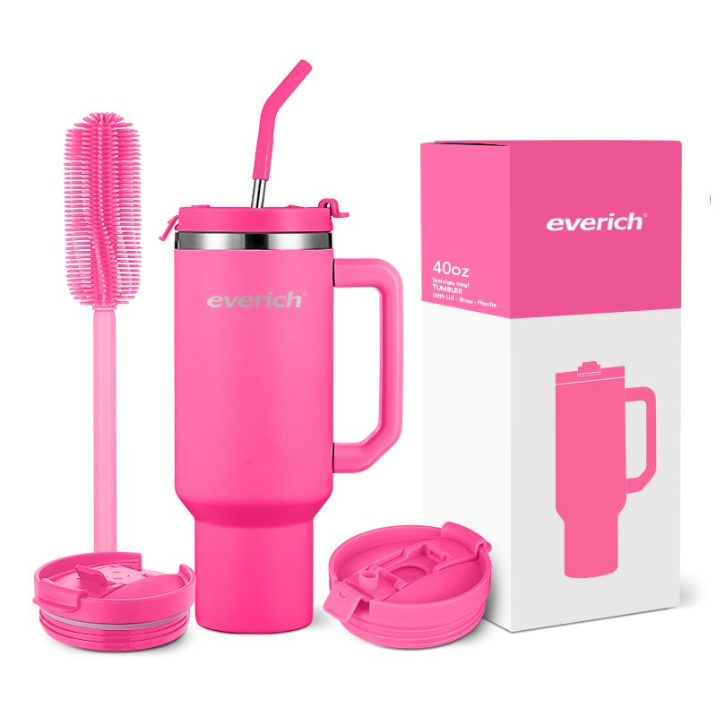 1$ Everich Hot sale Latest Beer Cups Blank 40oz Stainless Steel Vacuum Insulated Tumbler with handle Travel Mug