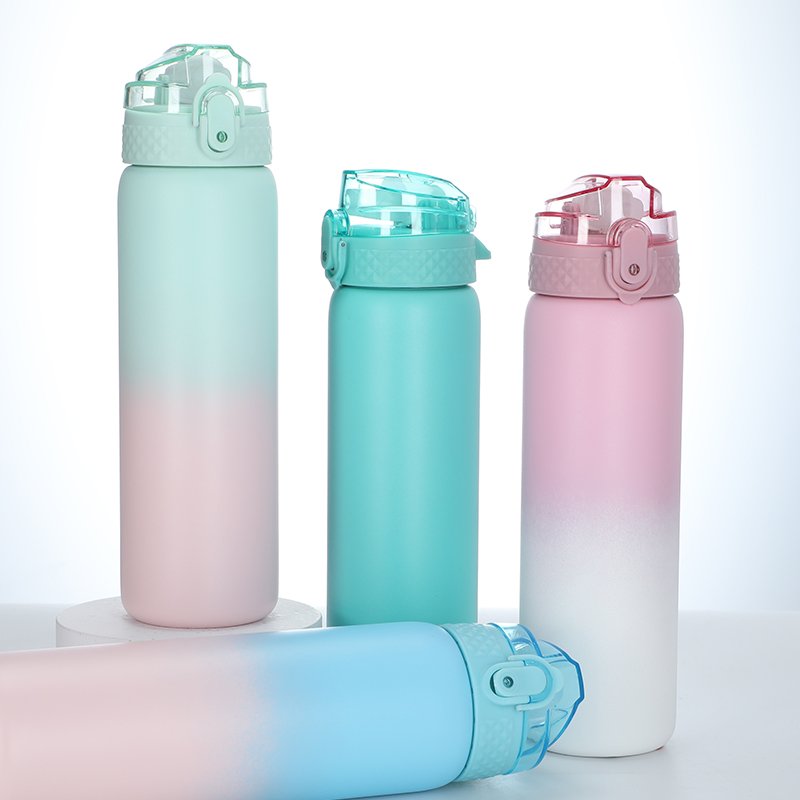 500ml 20oz Stainless Steel Double Wall Water Bottle Thermos Portable Vacuum Flask Sport cup With Straw
