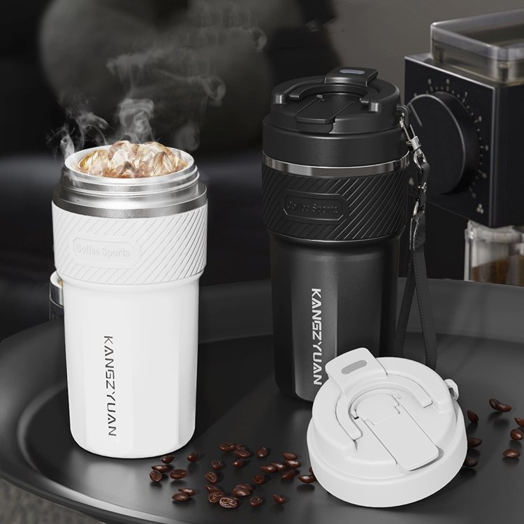 Custom 316 Stainless Steel Double Wall Insulated Coffee Cups Office Outdoor Travel Vacuum Coffee Mug Cup With Lids