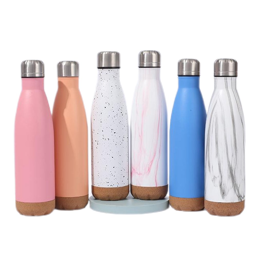 New Arrival Stainless Steel 500ml Vacuum Thermal Insulated Outdoor Sports Cola Water Bottle With Bamboo base