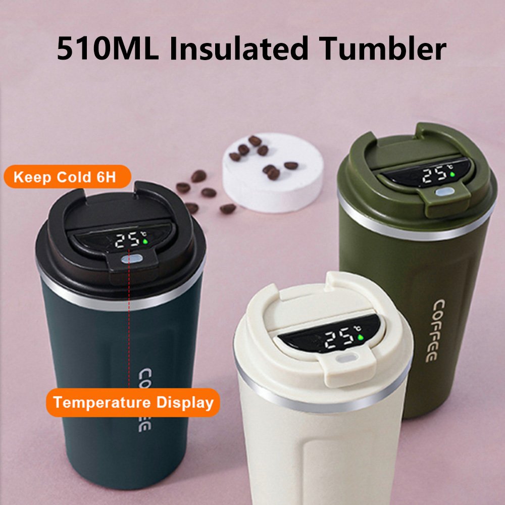 Wholesale Stainless Steel Double-Wall Thermos Cup Smart Mug with LED Digital Display and Lid Coffee Temperature Tumbler