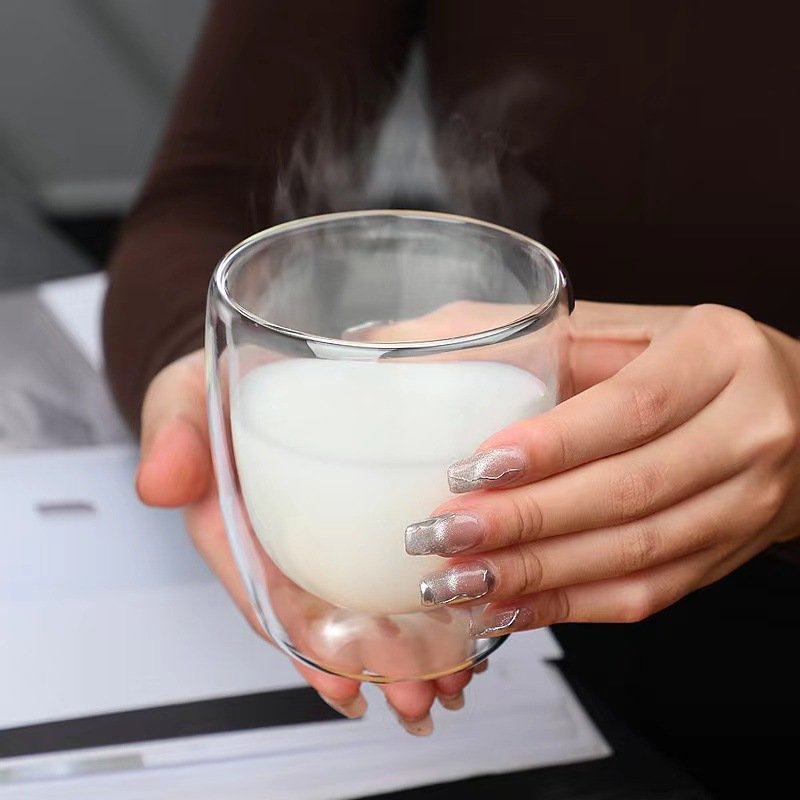 YML factory wholesale high temperature resistance double layer anti-scald glasses tea cup coffee mug home milk cup