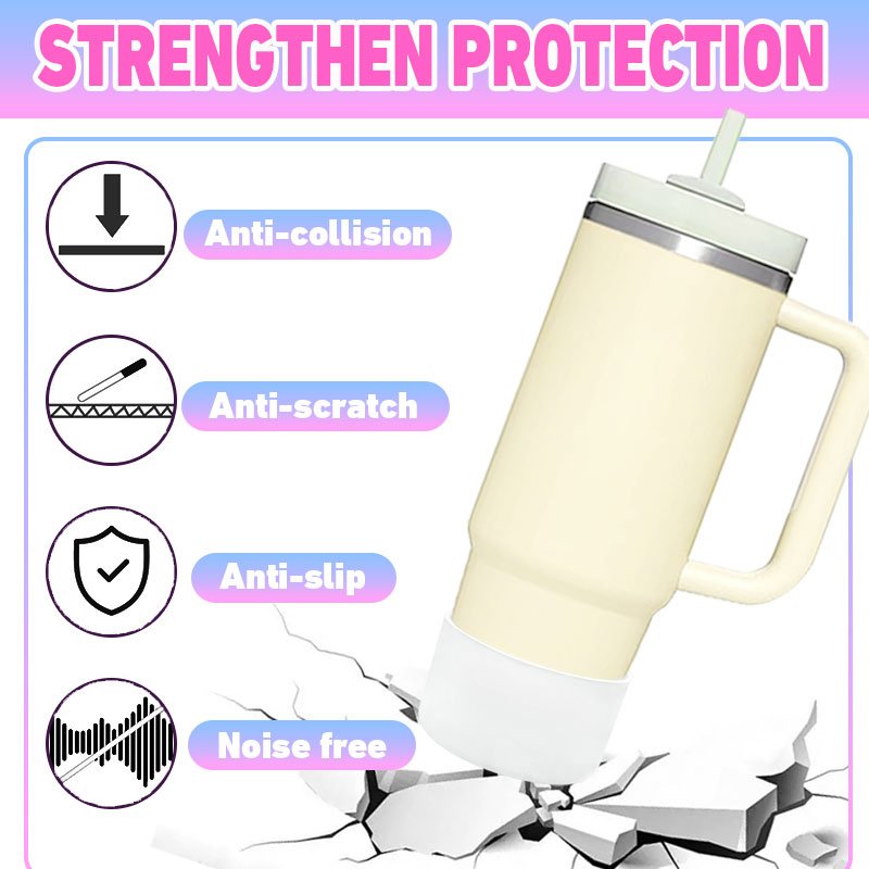 UV Color Changing Silicone Boot Water Bottle Bottom Sleeve Cover for Tumbler Silicone Bumper Stainless Steel Water Bottle