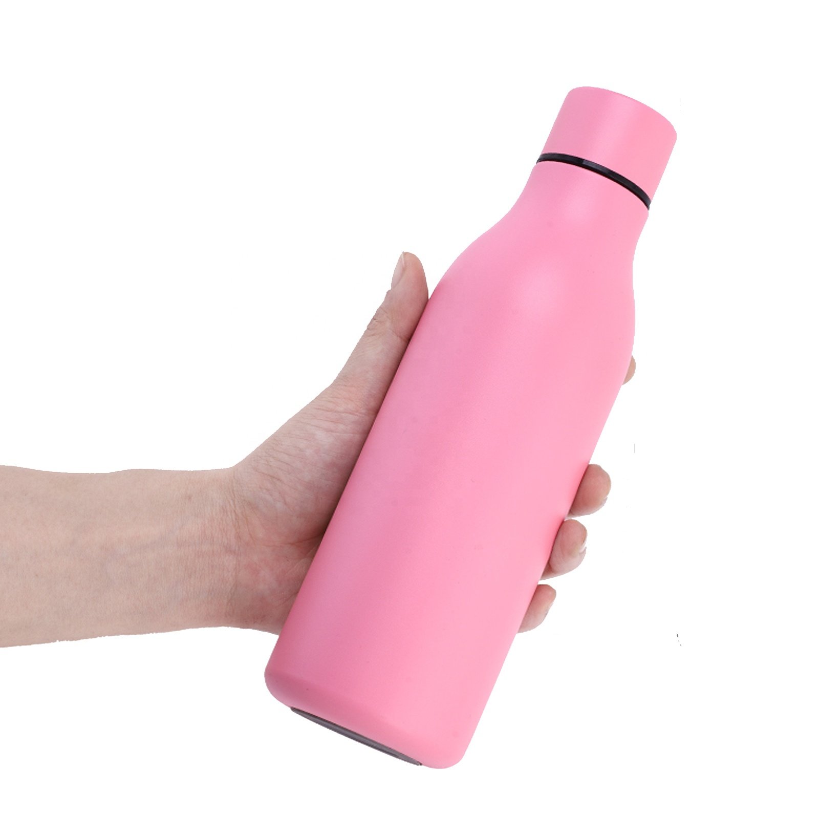 Beauchy 18oz 550ml Geometry Pattern Middle Mouth Sport Stainless Steel Double Wall Insulated Water Bottle with Custom logo