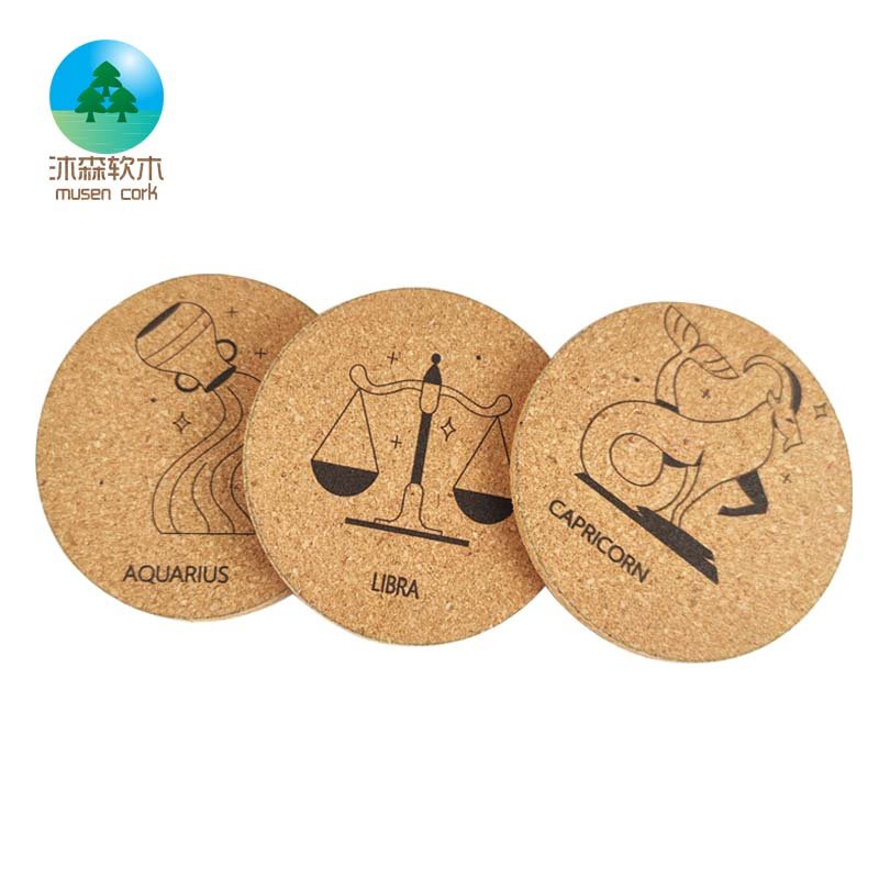 Classic Fashion Design Pure Cork Coaster Personalized Printing Cork Coaster