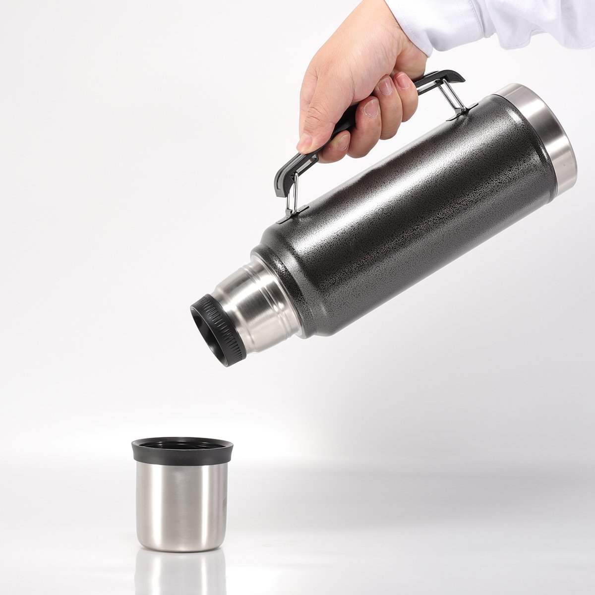 Outdoor thermos 750ml 1000ml 1200ml water bottle double wall stainless steel vacuum flask with handle