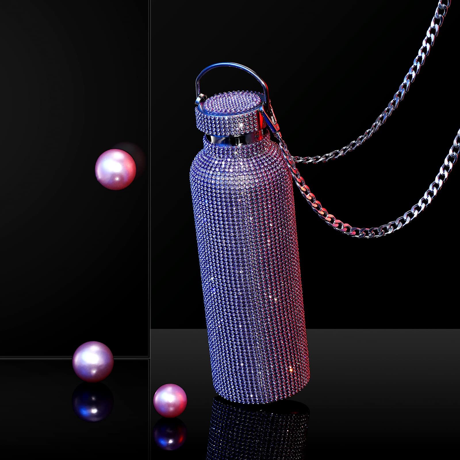 wholesale diamond water bottle rhinestone stainless steel bling diamond vacuum flask