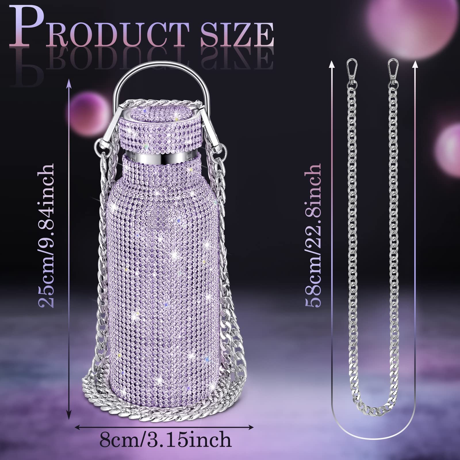 wholesale diamond water bottle rhinestone stainless steel bling diamond vacuum flask
