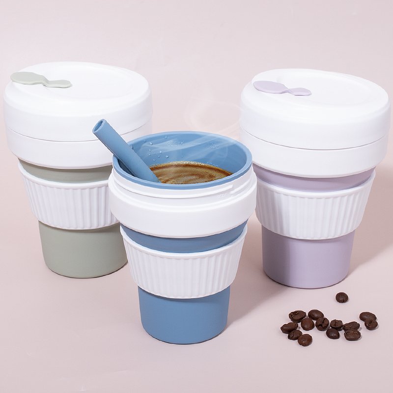 Customizable Portable Travel Coffee Cup Custom Foldable Outdoor High Quality Food Grade Silicone Water Bottle