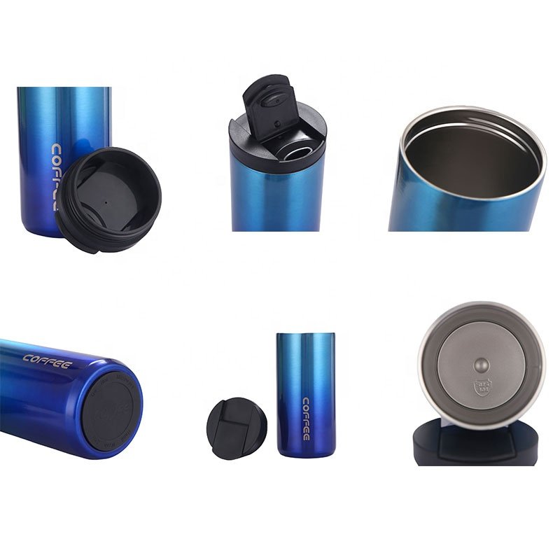 Multi Color 350ml 500ml double wall insulated stainless steel coffee mug travel tumbler thermos bottle cup
