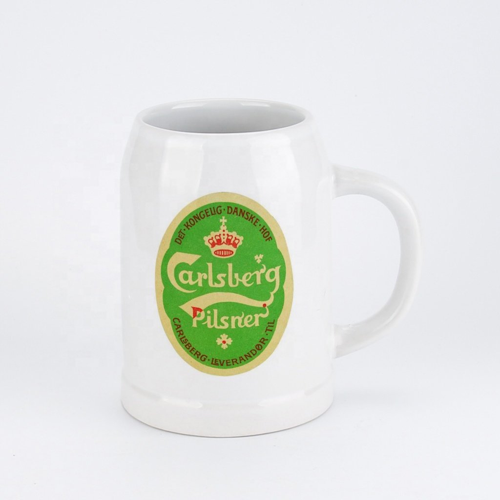 Promotional Stoneware 16oz Ceramic Mugs Beer Stein 600ml Ceramic Beer Mug For Home Or Bar Use