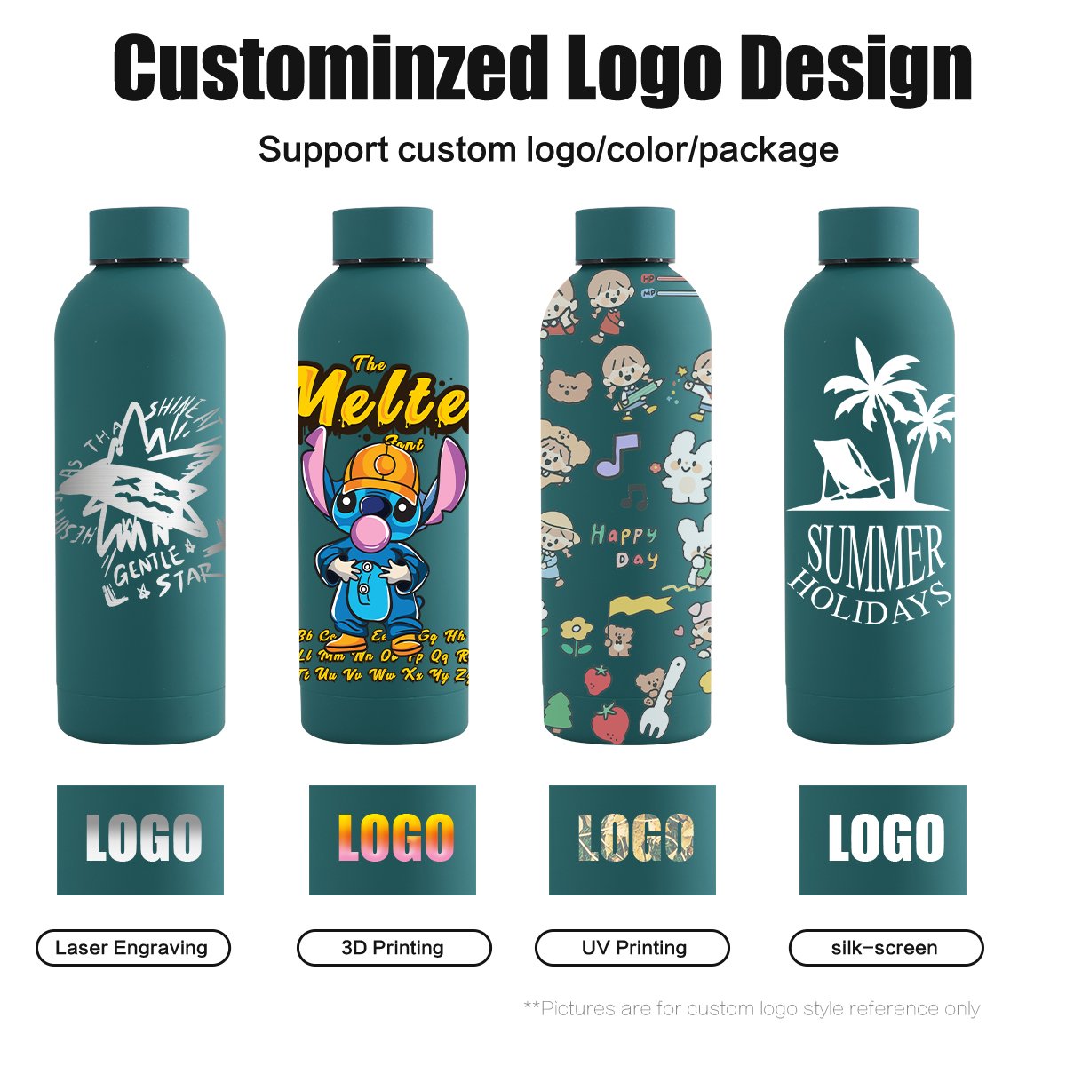 Custom Logo 500ml Drinking Bottle Double Wall Vacuum Stainless Steel Drink Flask Termos Waterbottle Insulated Sport Water Bottle