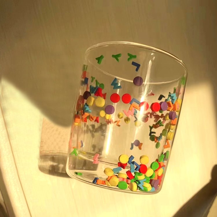 transparent double wall glass cup high borosilicate glass mug customization accept drinking mug