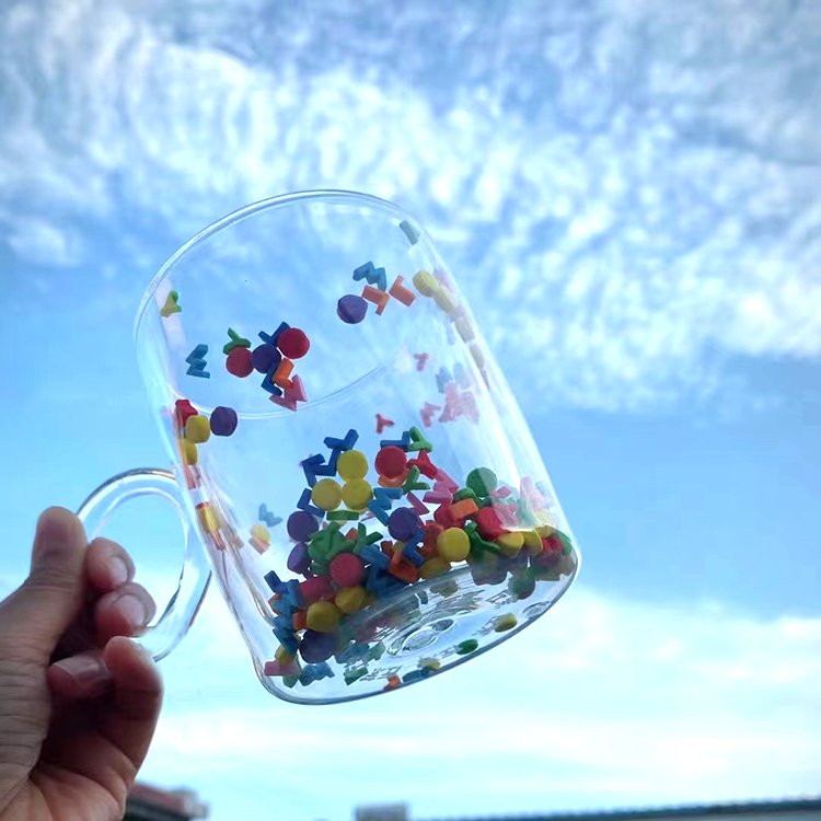 transparent double wall glass cup high borosilicate glass mug customization accept drinking mug