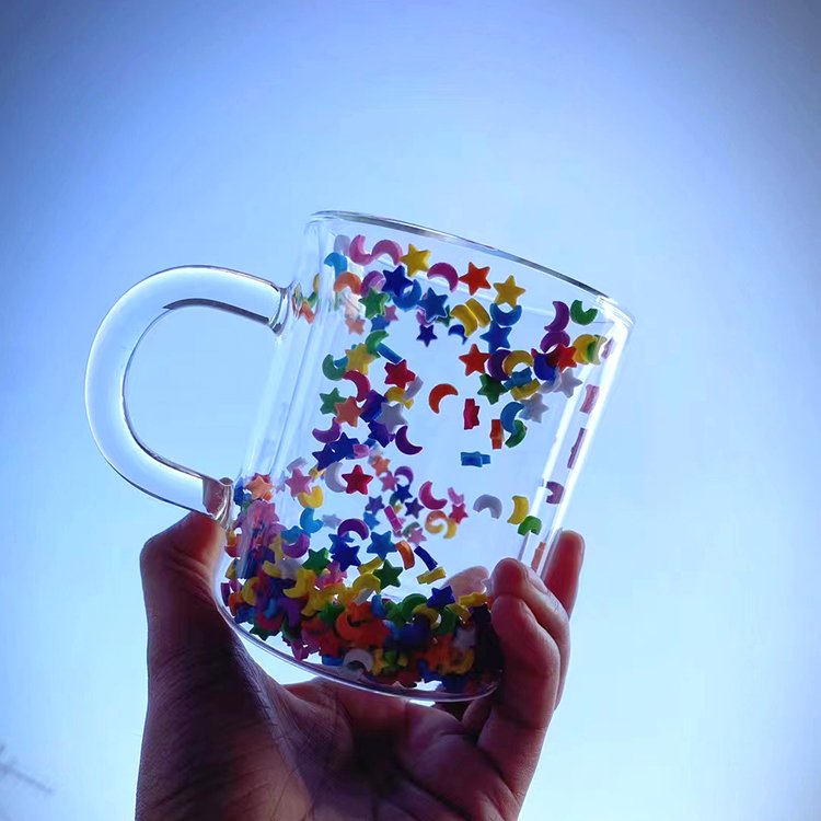 transparent double wall glass cup high borosilicate glass mug customization accept drinking mug
