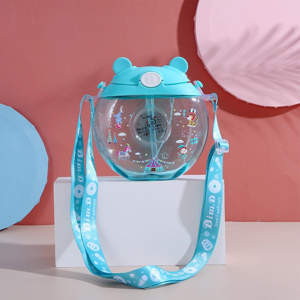 Kids spray gun cup Straw water nottle Leak-proof BPA Free Silicone Creative Plastic Drink Water Bottles donut cup bottle