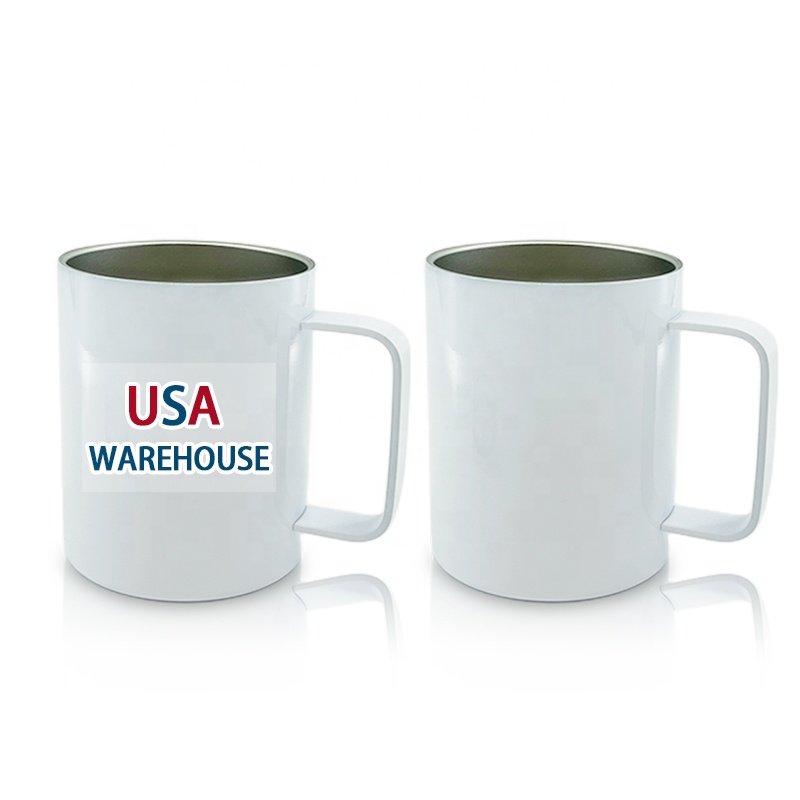USWarehouse Sublimation blanks coffee Mugs 12oz Stainless Steel Double Wall sublimation mug with handle