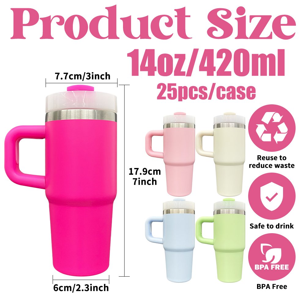 macaron 14oz baby tumbler for blank sublimation kids travel mug with lids and straws for uv dtf wraps For DIY printing