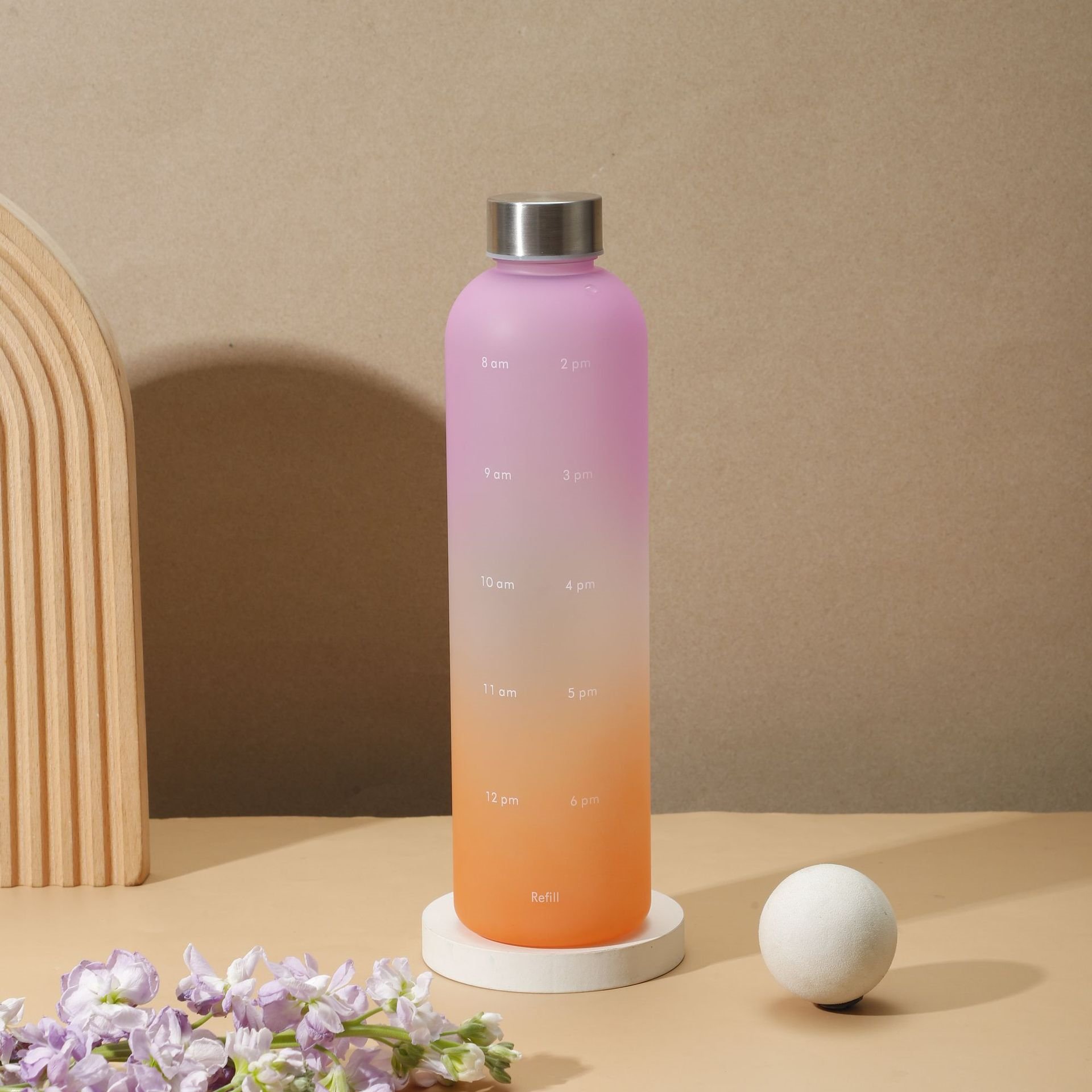 B87 High Quality Custom Logo Camping Outdoor Sports 32oz 1000mL Plastic Motivational Water Bottles with Time Marker