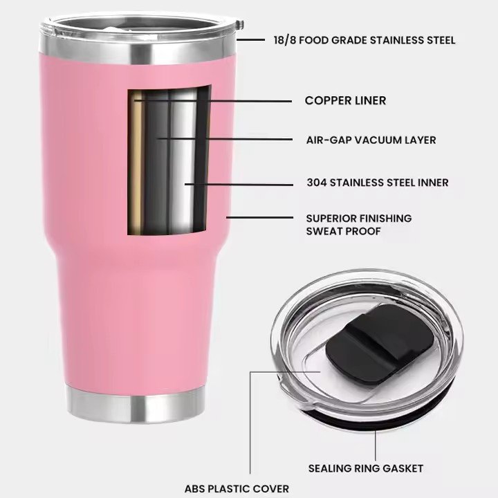Wholesale Magnetic Cover Insulated Vacuum Tumbler Water Bottle Wine Cup 30oz Coffee Cup