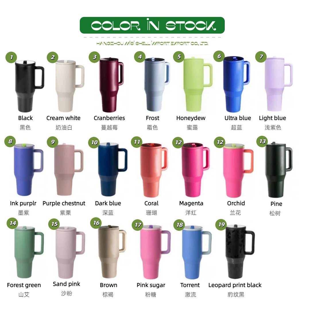 2024 New Arrival Trending Products Stainless Steel Thermal Coffee Travel Mug Cup 40 oz Tumbler With Handle And Flip Top Straw