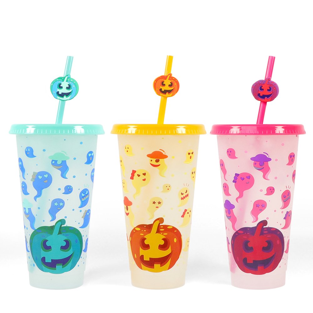 Children holiday souvenirs christmas gift color change cup funny plastic mugs for presents