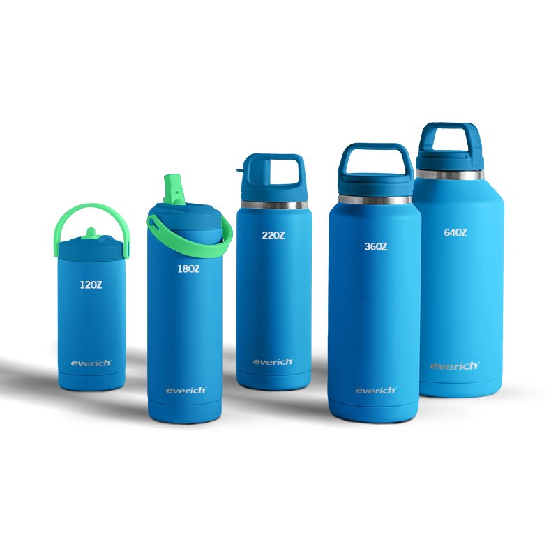 New Design Double Wall Insulated Vacuum Flask 304 Stainless Steel Water Bottle Customized Color And Logo With Handle and Lid