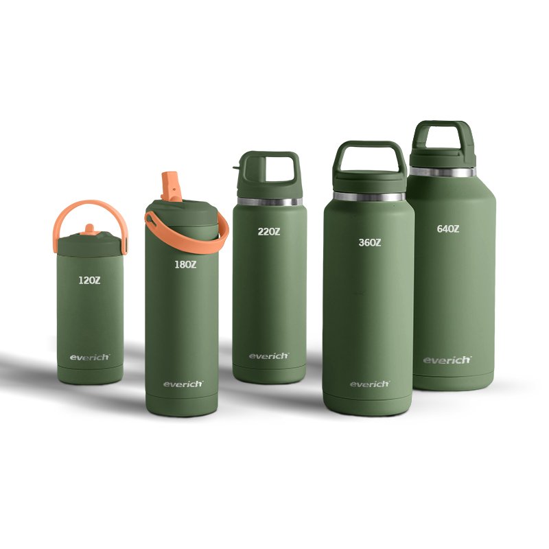 New Design Double Wall Insulated Vacuum Flask 304 Stainless Steel Water Bottle Customized Color And Logo With Handle and Lid