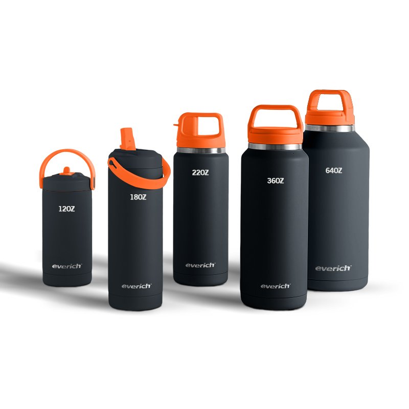 New Design Double Wall Insulated Vacuum Flask 304 Stainless Steel Water Bottle Customized Color And Logo With Handle and Lid