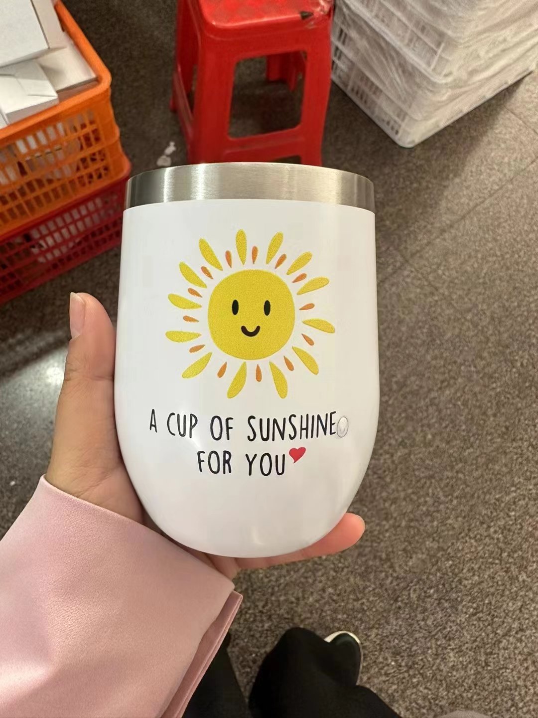 Custom Logo gift Egg Shape Stainless Steel Insulated Sublimation Thermal Cup Coffee Mug 12oz Wine Tumbler with Lid