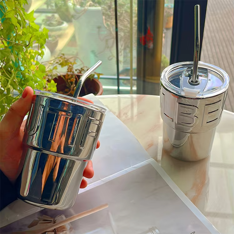 Seaygift unbreakable silicone sleeve 450ml electroplated gold silver color glass milk cups iced coffee tumbler mug with straw