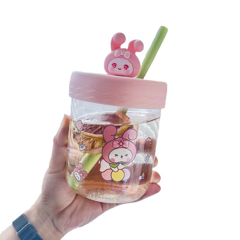 Sanrioed Water Cups Classic Style Water Bottle Plastic Cartoon Pattern Kuromi My Melody Sanrioed Summer Water Cup