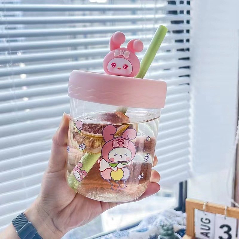 Sanrioed Water Cups Classic Style Water Bottle Plastic Cartoon Pattern Kuromi My Melody Sanrioed Summer Water Cup
