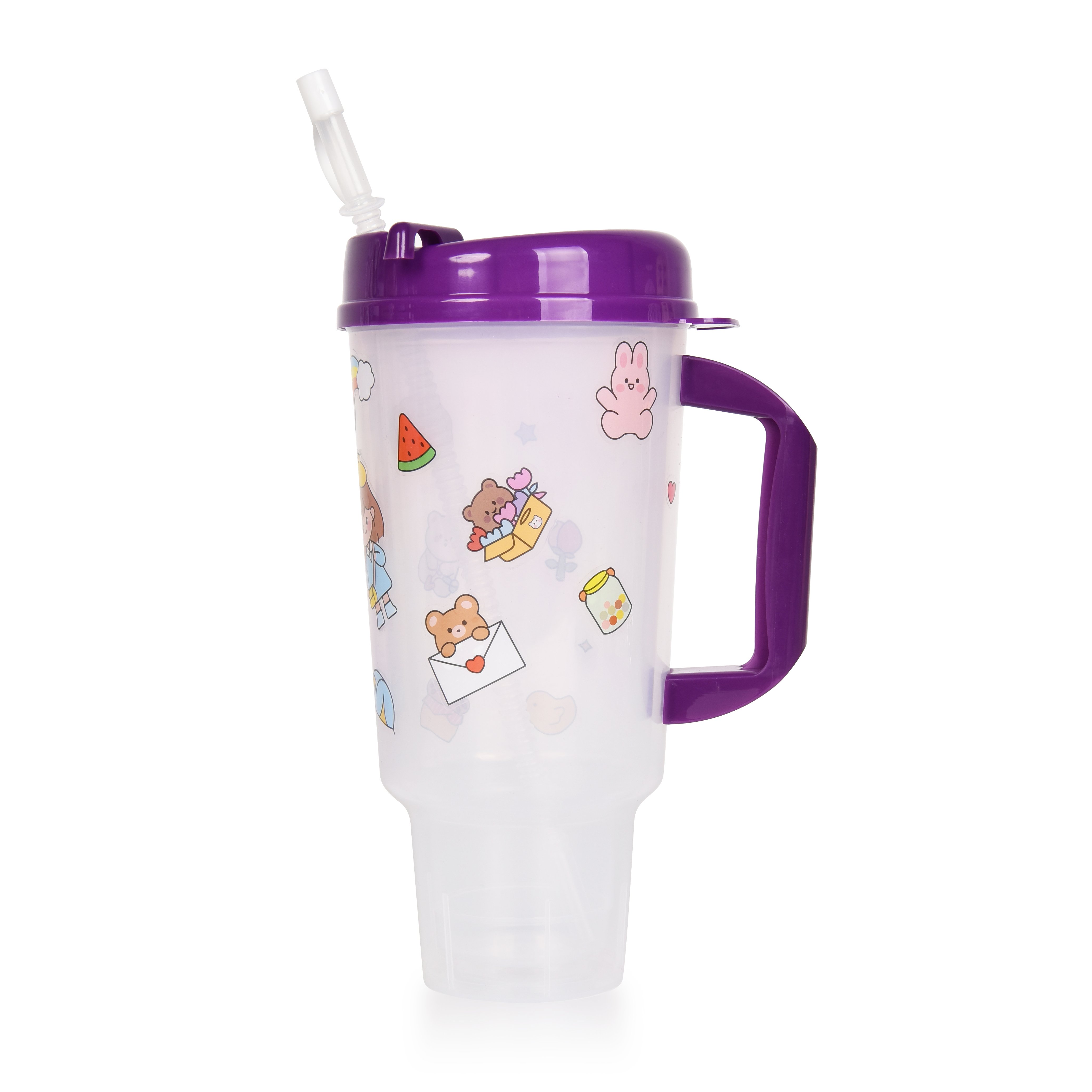 32 /40oz tumbler with handle Customized Plastic Travel Mug BPA Free Outdoor Straw Cup With Swivel Lid And Handle
