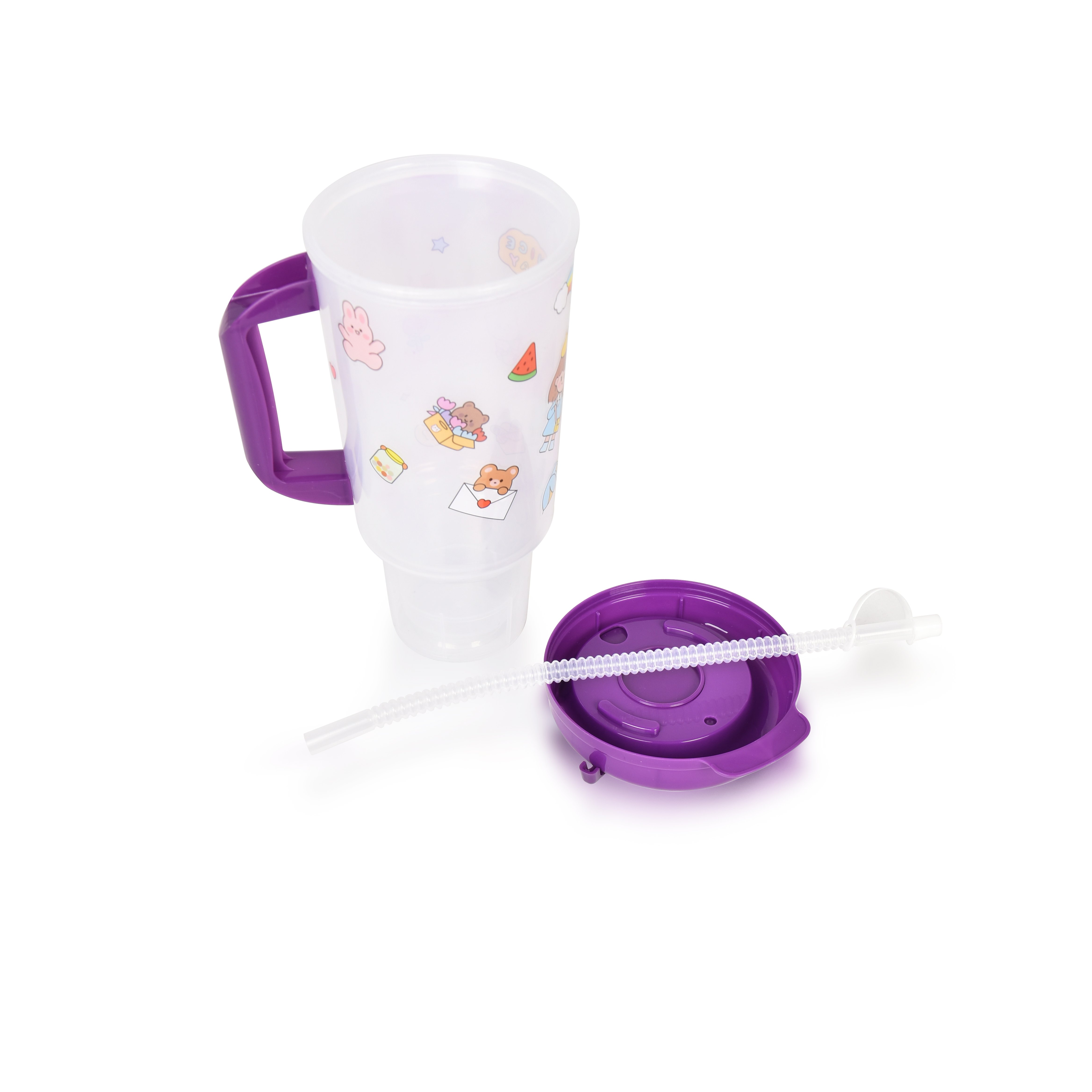 32 /40oz tumbler with handle Customized Plastic Travel Mug BPA Free Outdoor Straw Cup With Swivel Lid And Handle