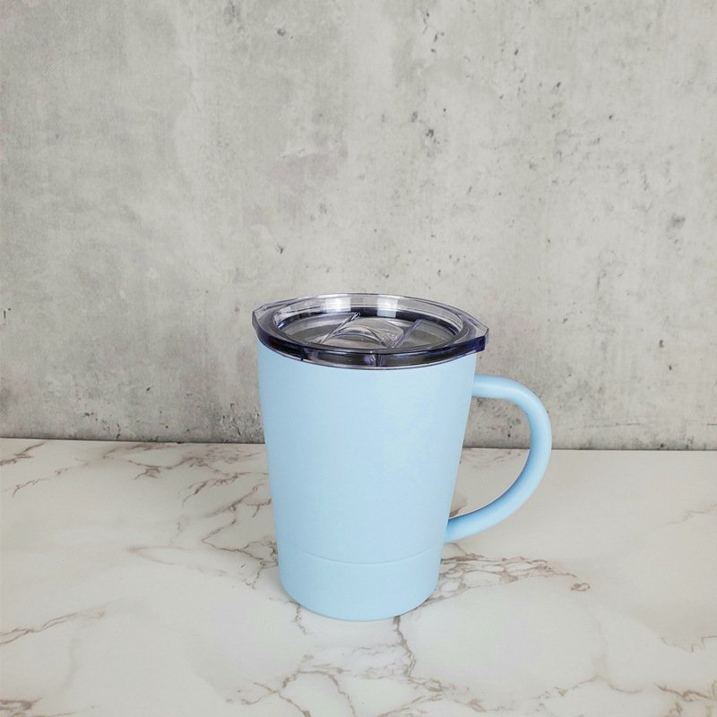 8oz coffee mugs wholesale with handle Double Wall fashion coffee mugs with Lid white mugs printing
