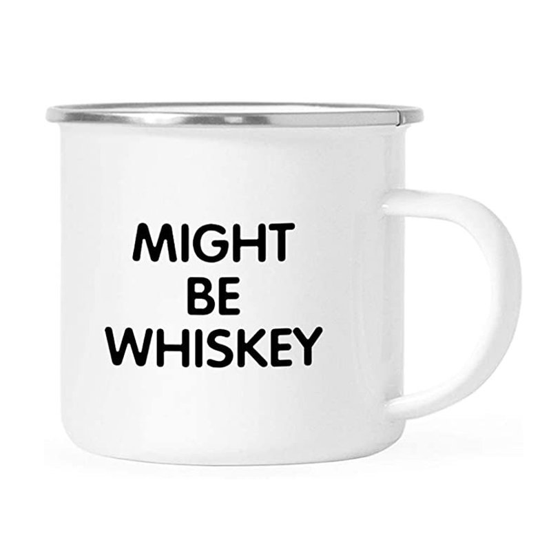 Outdoor customized printed sublimation enamel camping mug with handle