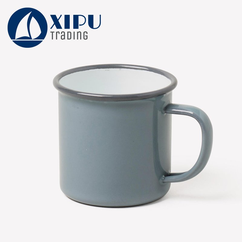 Outdoor customized printed sublimation enamel camping mug with handle