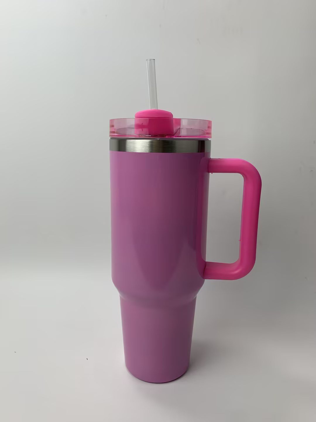 Ready To Ship New 40oz Black Chroma Tumbler With Handle And Straw Stainless Steel Travel Mug Powder Coated Rainbow Tumbler